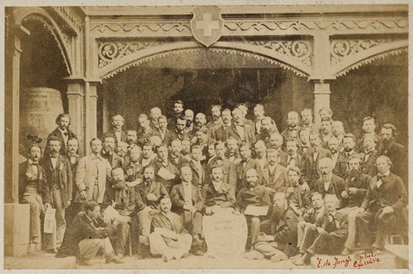 Photo des participants au Congres de l'Internationale à Geneve en 1866