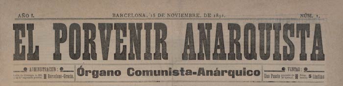 journal "El Porvenir Anarquista" n1