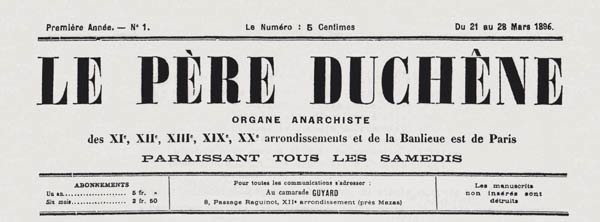 journal "Le Père Duchêne" n1 du 21 mars 1896